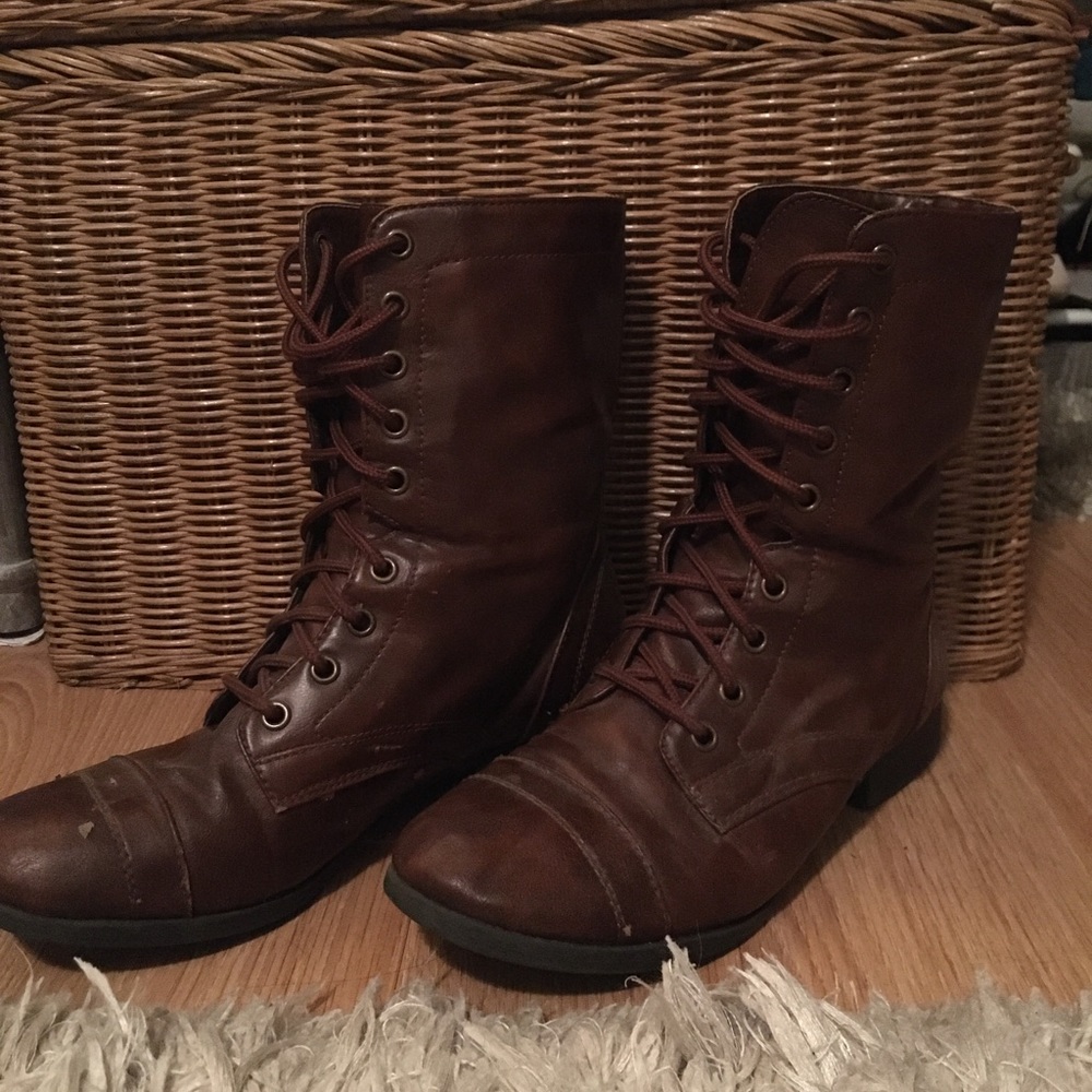 Brown Combat Boots